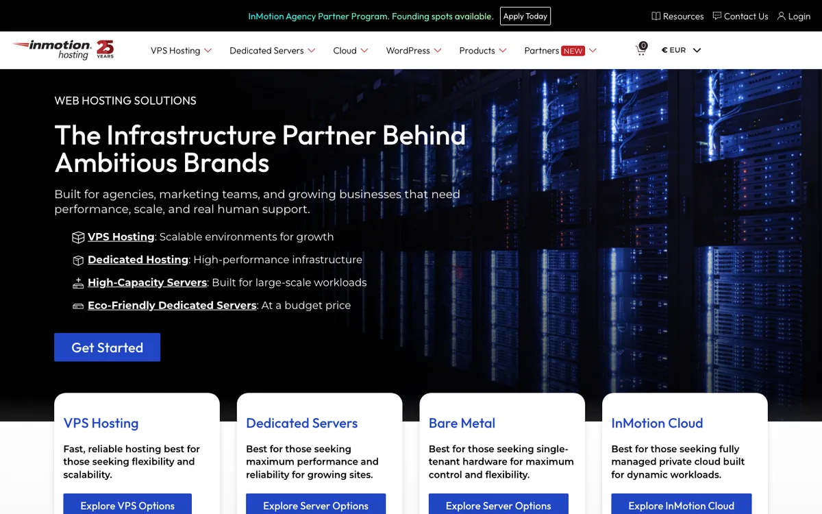 InMotion Hosting homepage