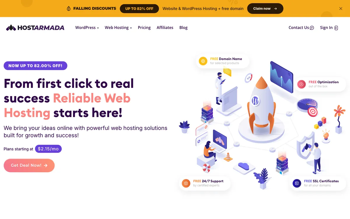 HostArmada homepage