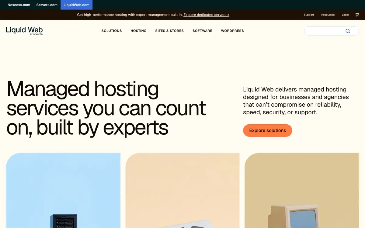 Liquid Web homepage